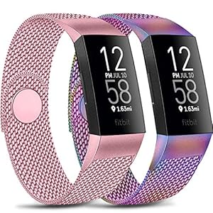 AK Compatibel met Fitbit Charge 4 armband/Fitbit Charge 3 armband, metaal, verstelbare roestvrijstalen reservearmband…