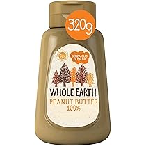 Whole Earth Burro di Arachidi Cremoso, Crema Spalmabile Arachidi Tostate, Fonte Naturale di Proteine Vegetali, Senza Glutine, Vegan, Bottiglia Squeeze, Confezione da 320g