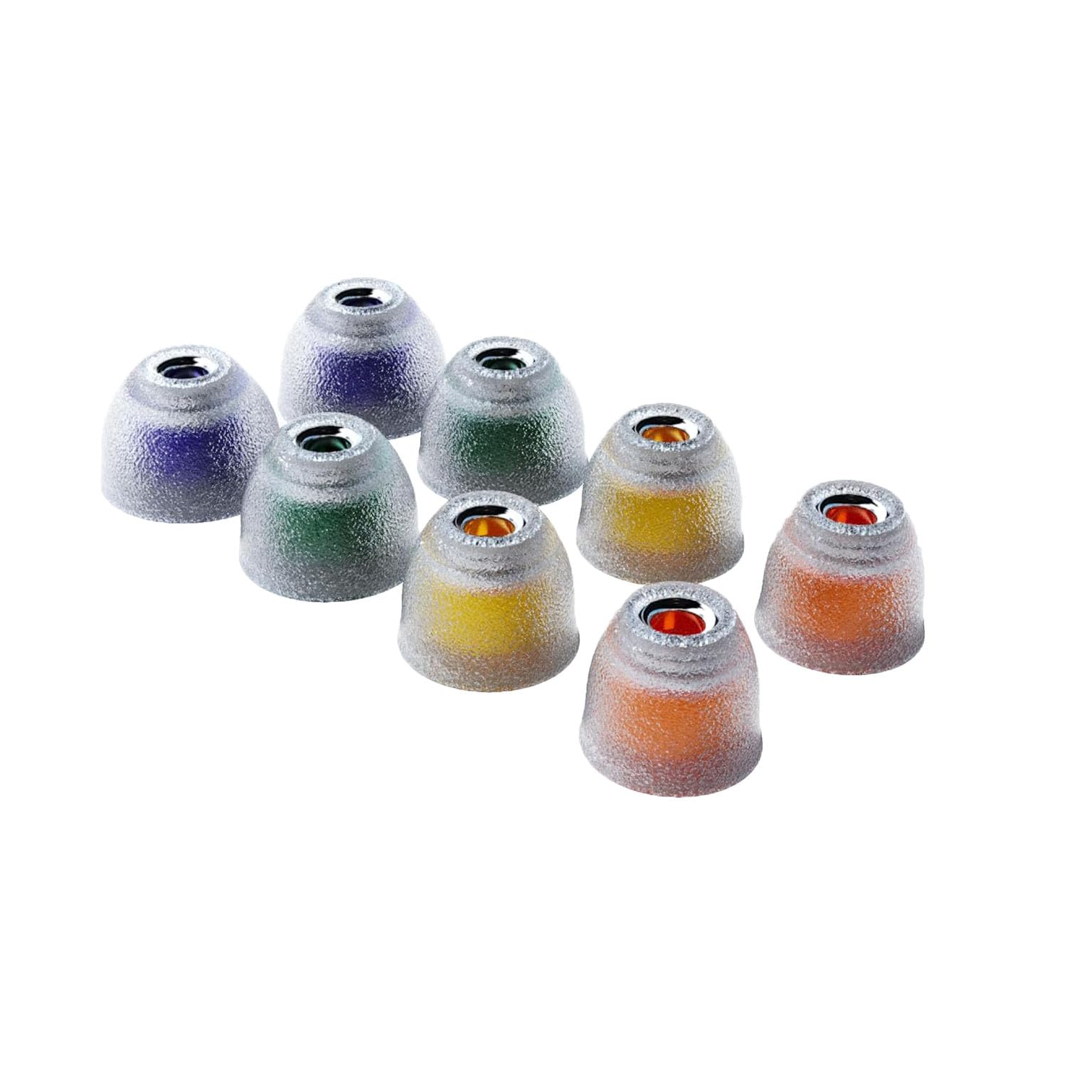 TANGZU Tang Sancai Noble Earbud Tips, Replaceable Stainless Steel IEM Eartips, Liquid Silicone Medical Grade Hypoallergic Ear Plugs for in-Ear Monitor (XS/S/M/L- 4 Pairs)