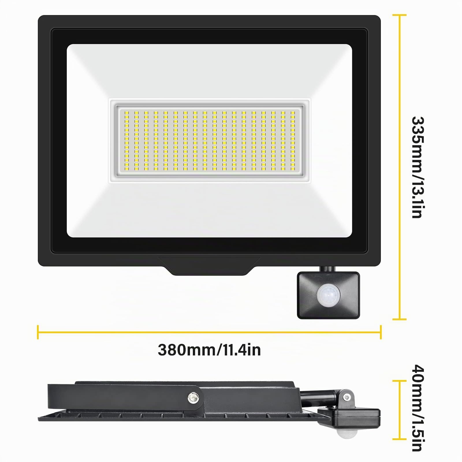 RIGIDON Led Strahler mit Bewegungsmelder Außen, 200W 20000LM 6000K Kaltweiß | IP66 Wasserdicht Außenstrahler Scheinwerfer Fluter Flutlicht Aussenlampe für Garten Garage Innenhöfe Sportplatz, Ohne Stecker