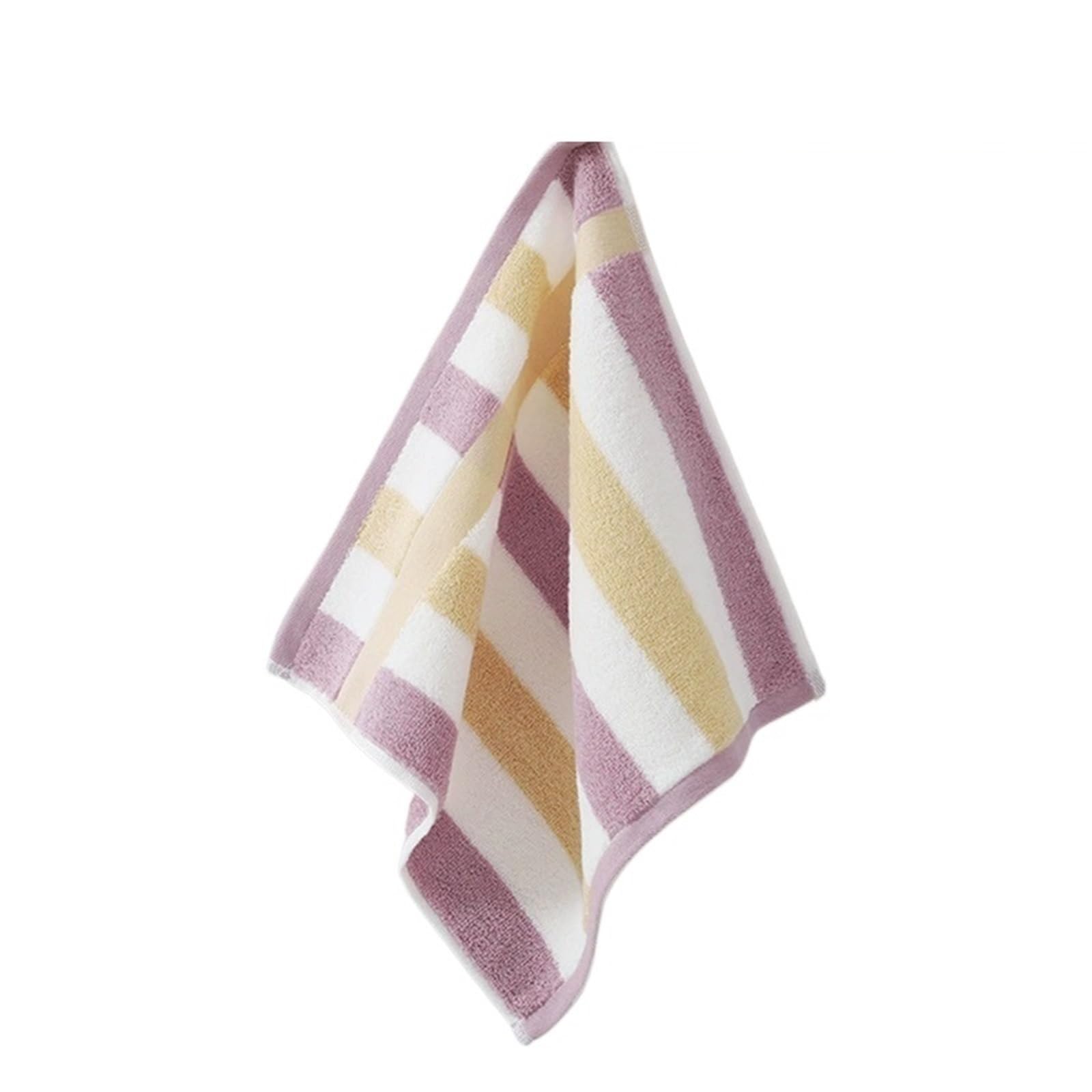 FGUJSUR Hand Towels 34x34CM Striped Pure Cotton Towels Soft Face Towel Bathroom Absorbent Hand Adult Household Wash(PURPLE)