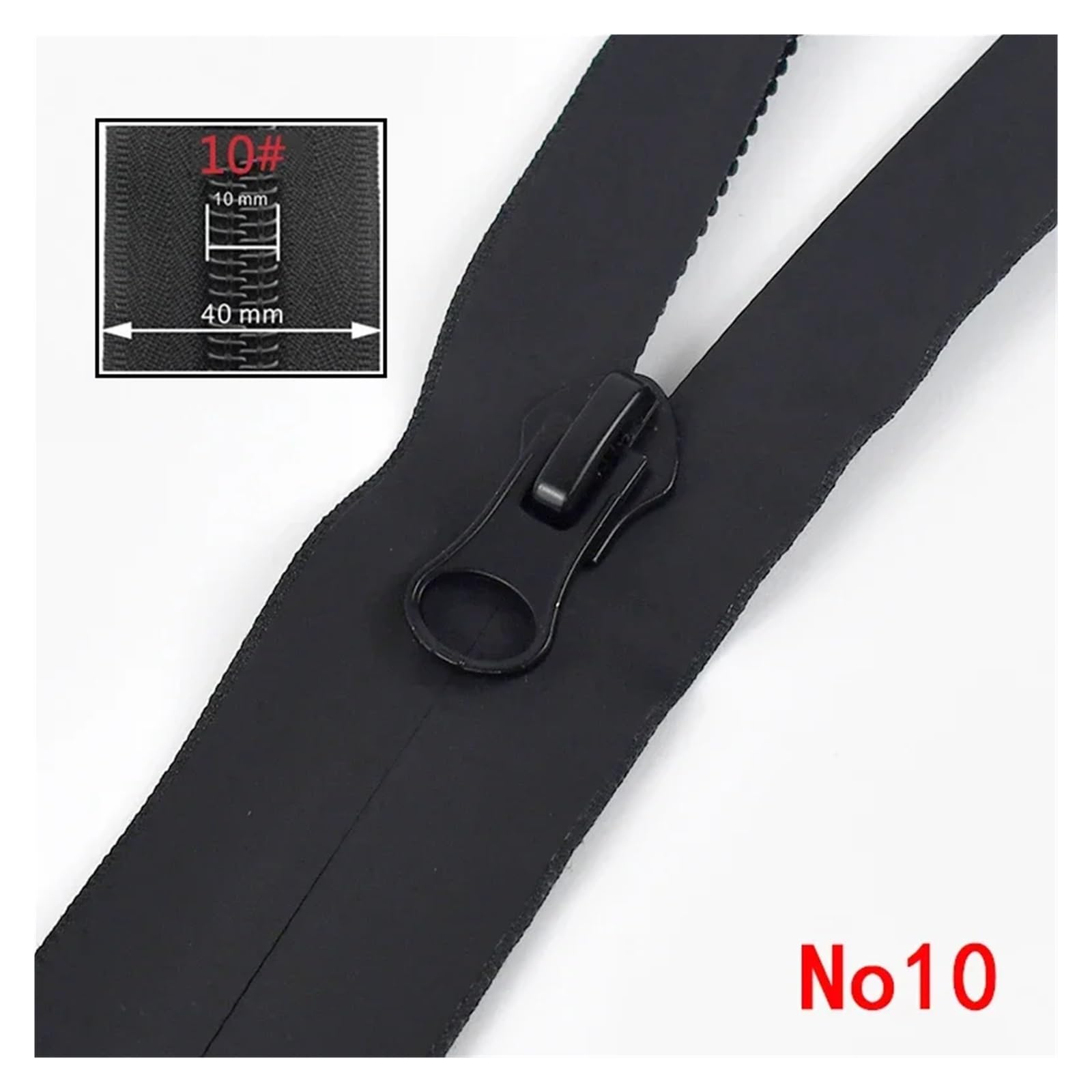 Metalowy zamek do kurtki, Niewidoczne zamki nylonowe, czarne, 28–40 mm, opakowanie 2 szt. 5 10 szt(Black-40mm,10M+10Pcs)