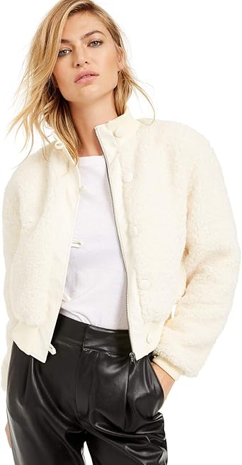 fuzzy fur bomber jacket
