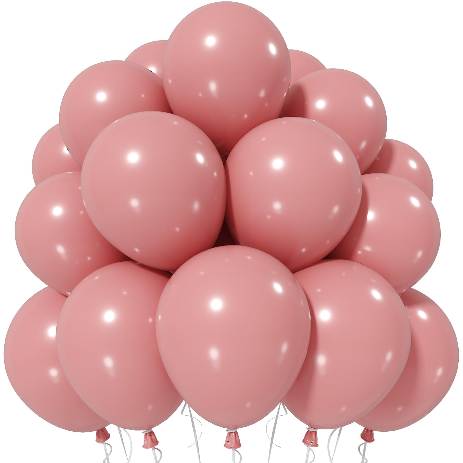 Jobkoo Dusty Pink Balloons 12 Inch, Vintage Retro Blush Pink Latex Balloon — image 1