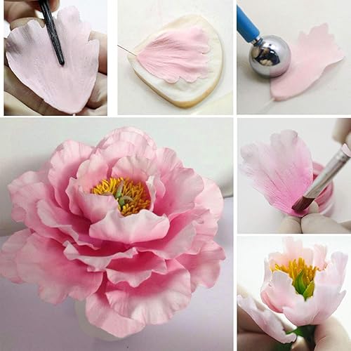 Miniatura 7 de Juego de herramientas de pasta de goma y hojas de pasta de goma, juego de herramientas de pasta de goma, cortador de flores de acero inoxidable,