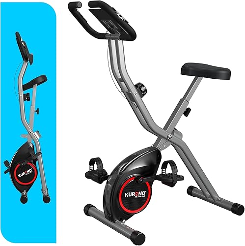 KURONO Bicicleta estática para entrenamiento en casa  Bicicleta de ciclismo plegable 4 en 1 mejorada 2023 para personas mayores  Capacidad de 330