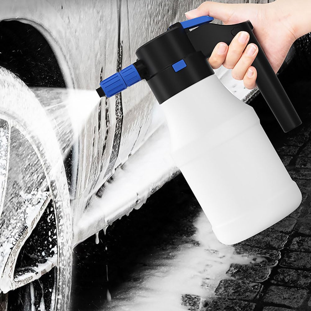 1,5 L Elektrische Sprühflasche, 2,0 Bar Schaumpistole, Autowaschsprüher, Gartensprüher, Automatischer Sprüh Hand Hochdruck Pumpsprüher für Autowäsche, Gartenbewässerung, Beregnung