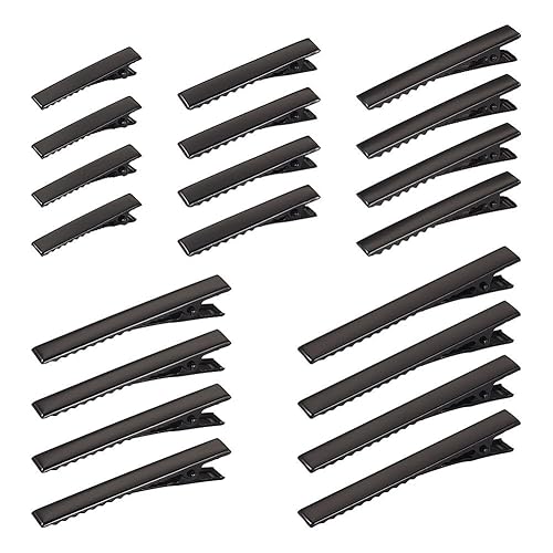 Miniatura 6 de 100 pinzas de pelo de cocodrilo negro, 5 tamaños, pinzas de metal para el cabello, horquillas de una sola punta para lazos para el cabello,