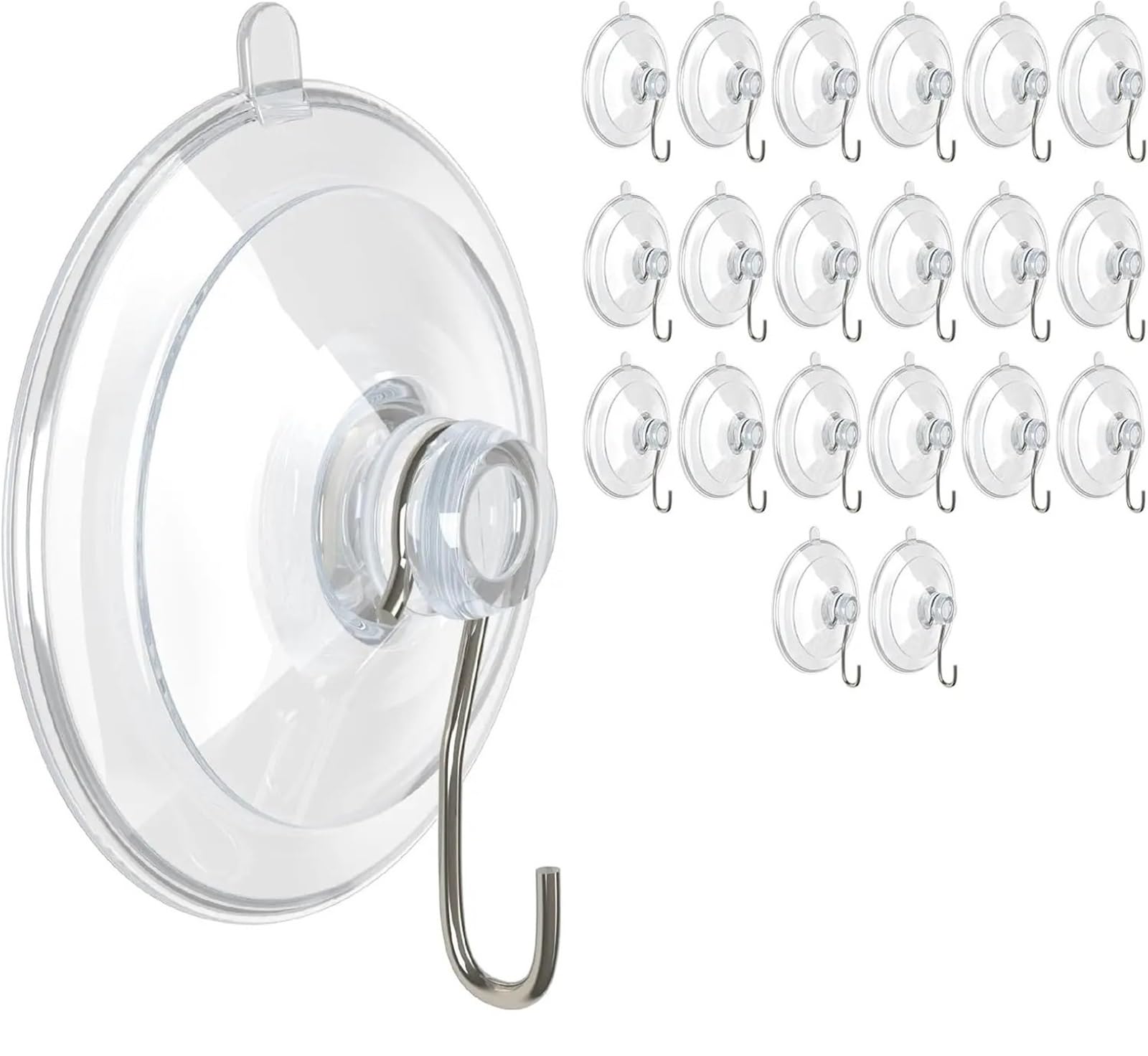 Ganchos de ventosa PVC transparente 50 piezas metal extraíbles