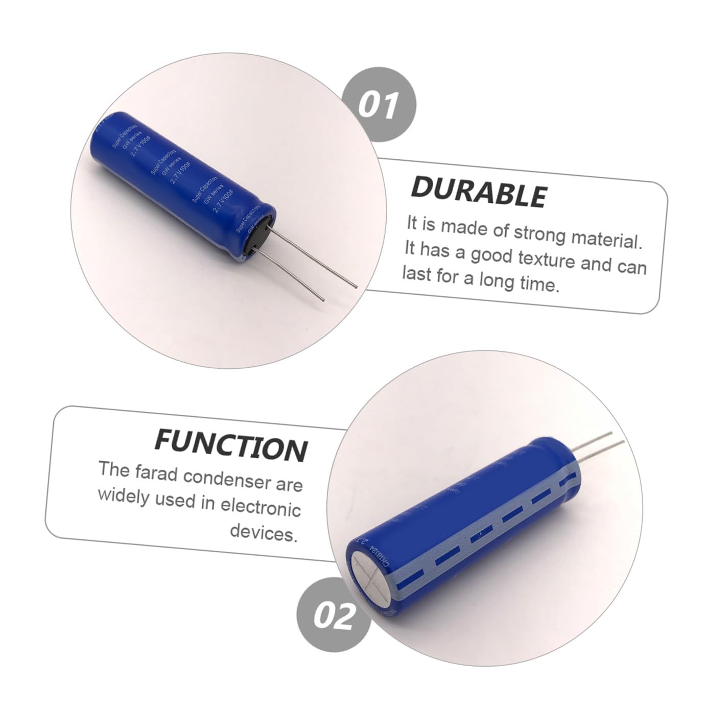 1pcs Super Capacitor 2.7v 100f Rectifiers Capacitor High Capacitance Energy Storage for Automobile and Industrial Electrical Applications