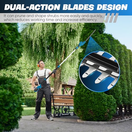 Saker Pole Saw And Pole Hedge Trimmer For Tree Trimming,66.9-98.4Inch Electric Pole Saw And Hedge Trimmer With Extension Pole,Cordless Electric Trimming Tools With Pole And 2.0Ah Battery & Charger thumb #4