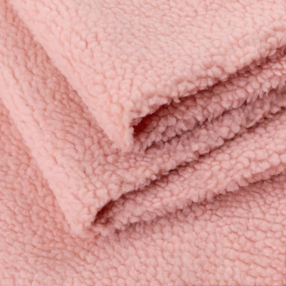 2 m x 160 cm polarowy materiał sprzedawany na metry, sztuczna skóra jagnięca, materiał z wełny jagnięcej, jednokolorowy, polar, miękki plusz, do samodzielnego szycia poduszek, różowa