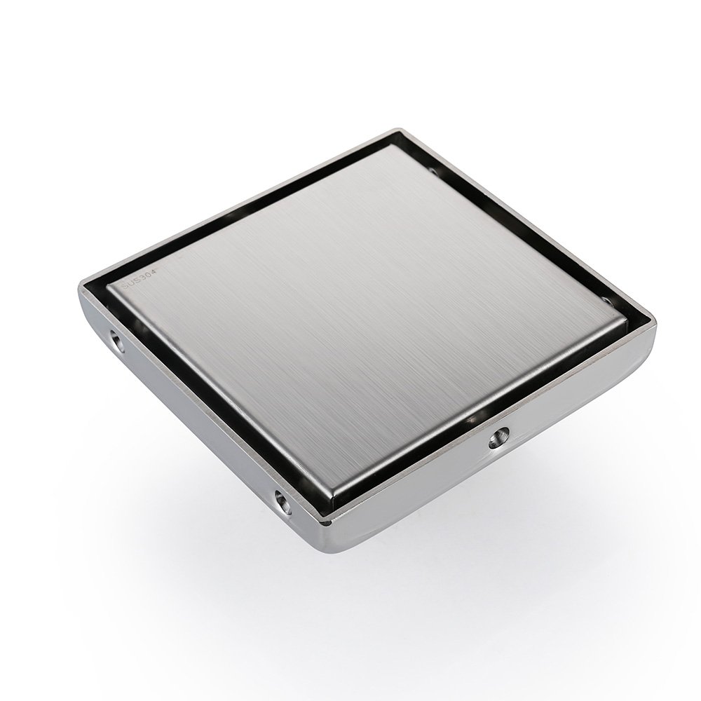 Buy ARCORA 6 Inch Square Shower Drain, Brushed Nickel Floor Drain with