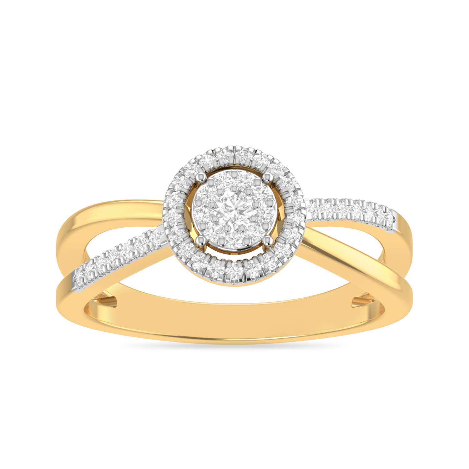 pc jeweller The Orbicular 18KT Yellow Gold and Diamond Ring for Women-picture-42