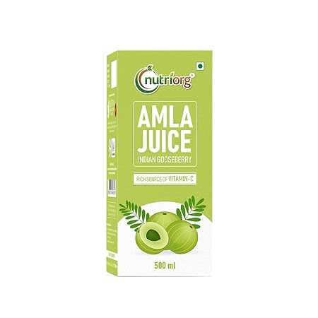 Amla Juice 500 ml, Suitable For Healthy Hair & Skin, Detox Juice For Weight Loss, Natural Source of Vitamin C, Organic Juice Made With Cold Pressed Amla Grown at Company Owned Farm, No Added Sugar