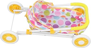 Garneck Cochecito De Muñeca Cochecito De Muñecas Accesorios para Muñecas Carro De Bebé Modelo De Juguete Juguete Educativo para Abs Amarillo