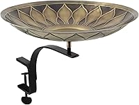 Vista 6 de Achla Designs African Daisy Birdbath, latón, con estaca