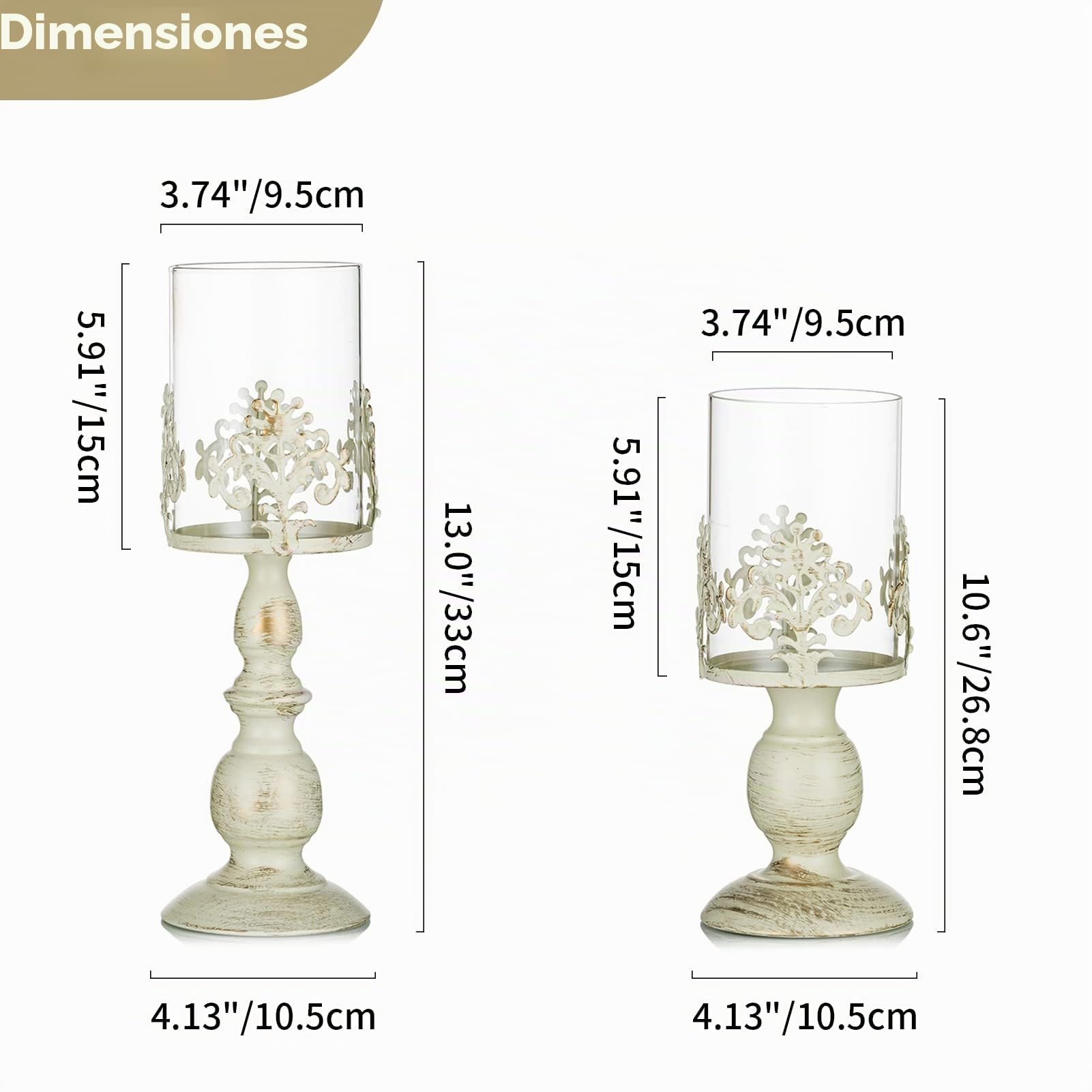Nuptio 2 Piezas Sostenedor de Candelabro Tallado Retro, Paquete Actualizado Decoración de Cristal para la Parte Central de Mesa de Boda