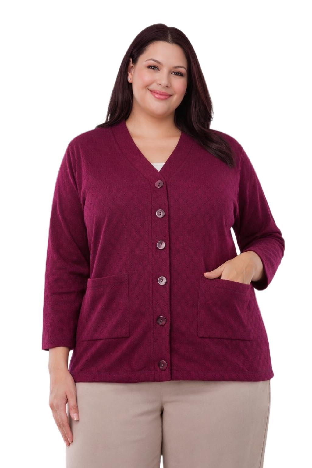 Women's Warm Woolen Cardigan, Full Sleeve Knitwear, Winter Sweater with Front Pocket, Plus-picture-28