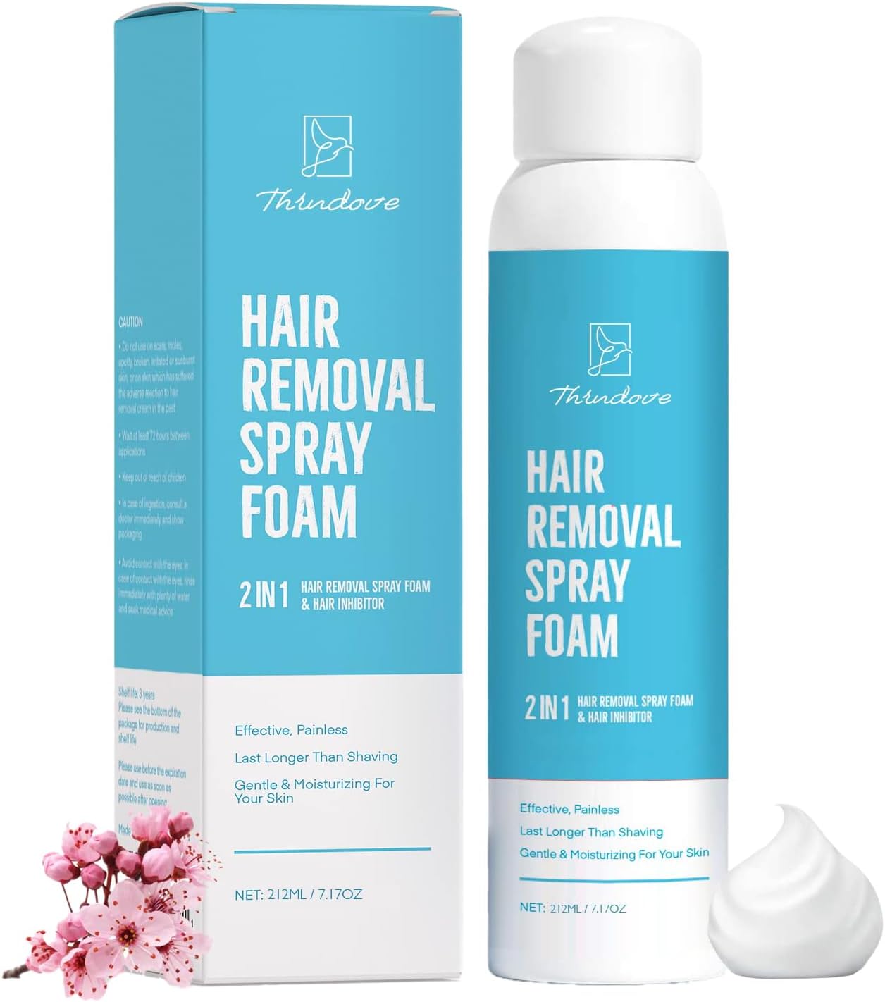 Hair Removal Spray Foam - Newest Formula from 100% Natural Ingredients - Effective & Painless - Cream - Body & Intimate Depilatory Spray Foam for Women & Men