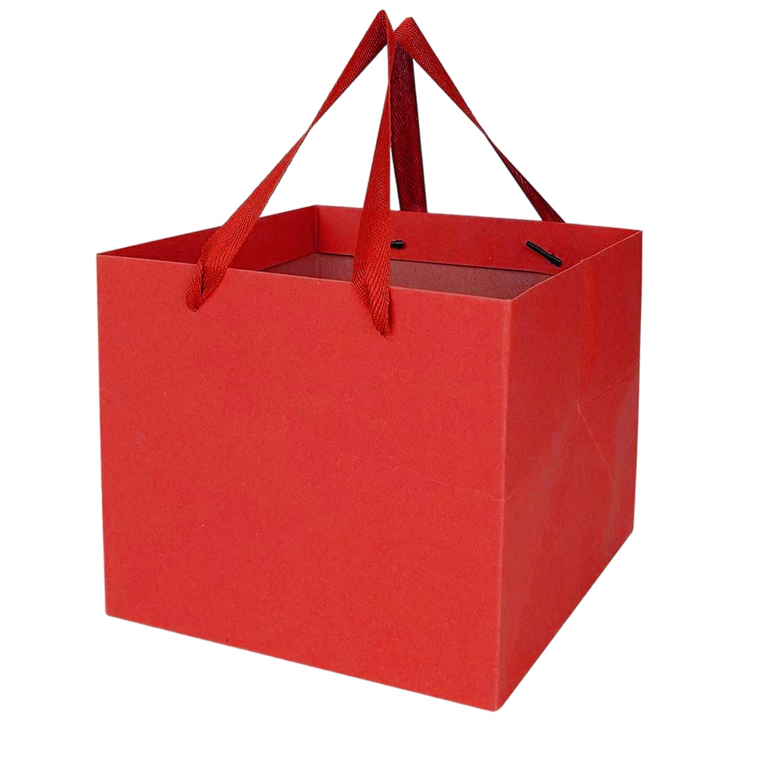 5 Pack Large Square Paper Gift Bags with Handle 30 x 30 x 30cm Gift Tote Kraft Paper Bags Carrier Bag Reusable Shopping Bag for Wedding Christmas Party Favor Birthday Celebration Flowers Cake