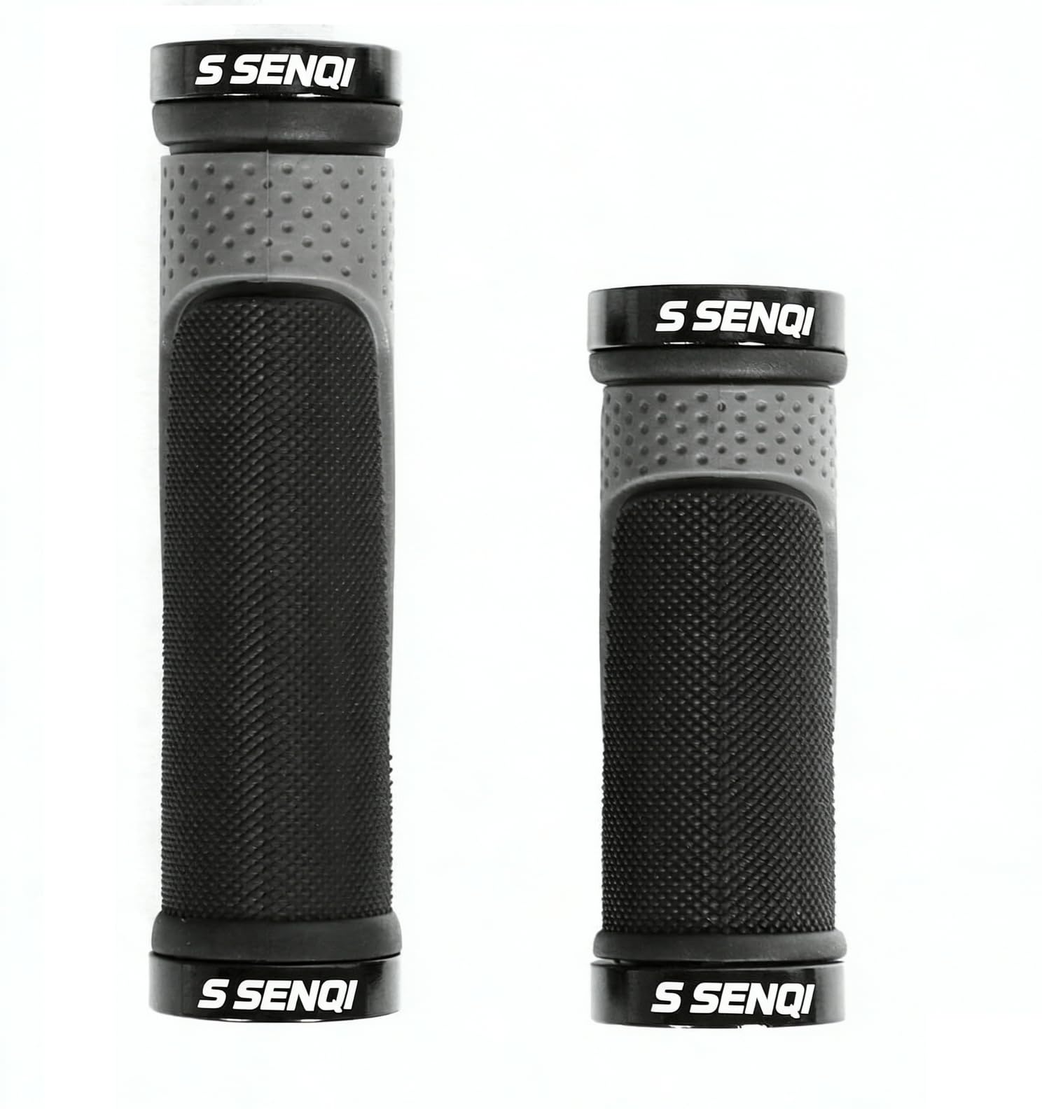 SENQI Poignées de vélo légères - 130 mm et 130 mm, 130 mm et 90 mm, 90 mm et 90 mm - Pour guidon de 22,2 mm - Convient pour vélos multi-vitesse, VTT, BMX - Noir