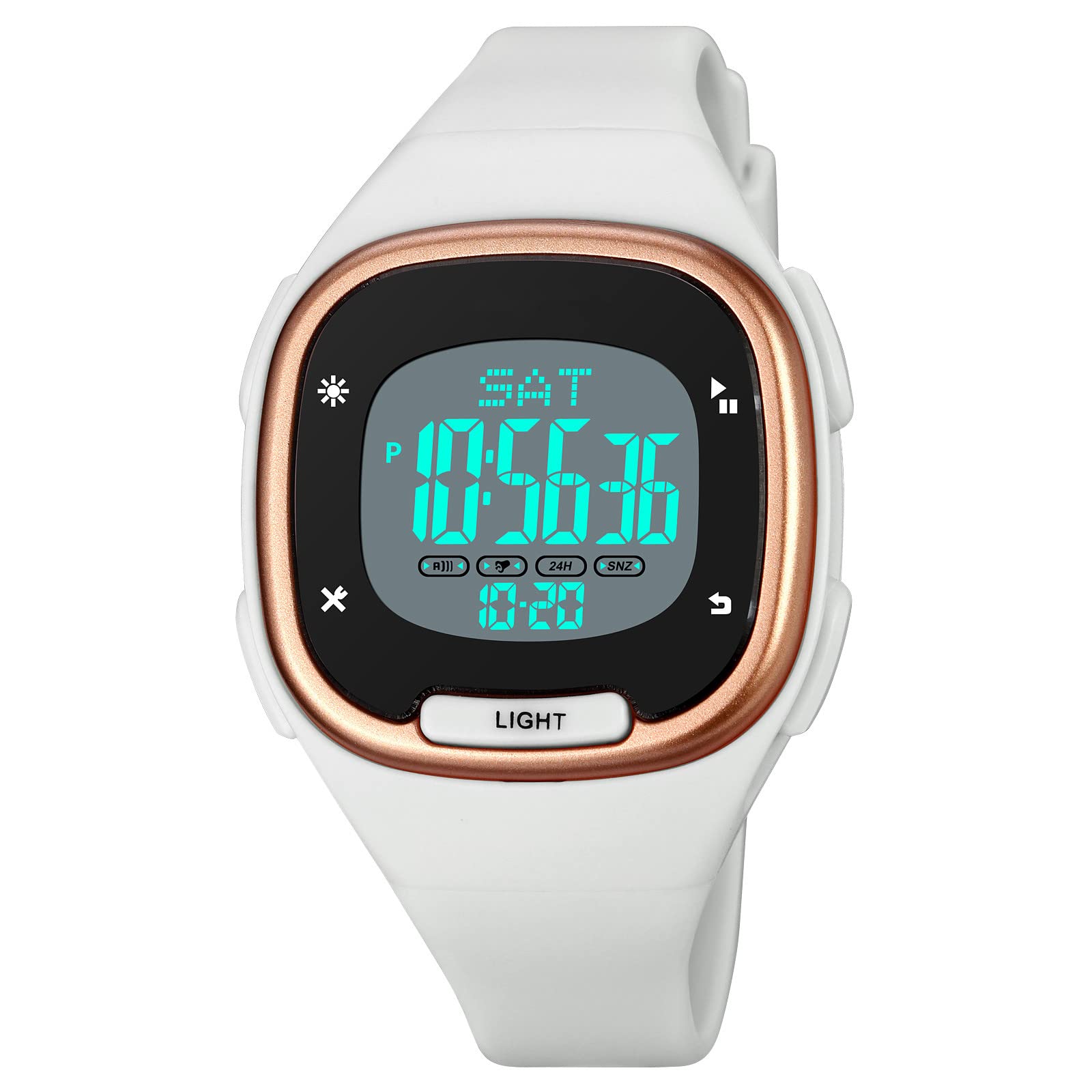 Forrader Relojes digitales para mujer, a la moda, para deportes al aire libre, impermeables, con correa de silicona, cronómetro, despertador, calendario, LED, multifunción, reloj de pulsera para mujer