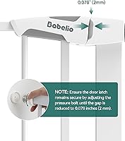 Vista 9 de Babelio Puerta de bebé mejorada de 36 pulgadas de alto con puerta para gato, puerta de perro duradera de 29 a 43 pulgadas de cierre automático