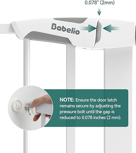 Miniatura 9 de Babelio Puerta de bebé mejorada de 36 pulgadas de alto con puerta para gato, puerta de perro duradera de 29 a 43 pulgadas de cierre automático para