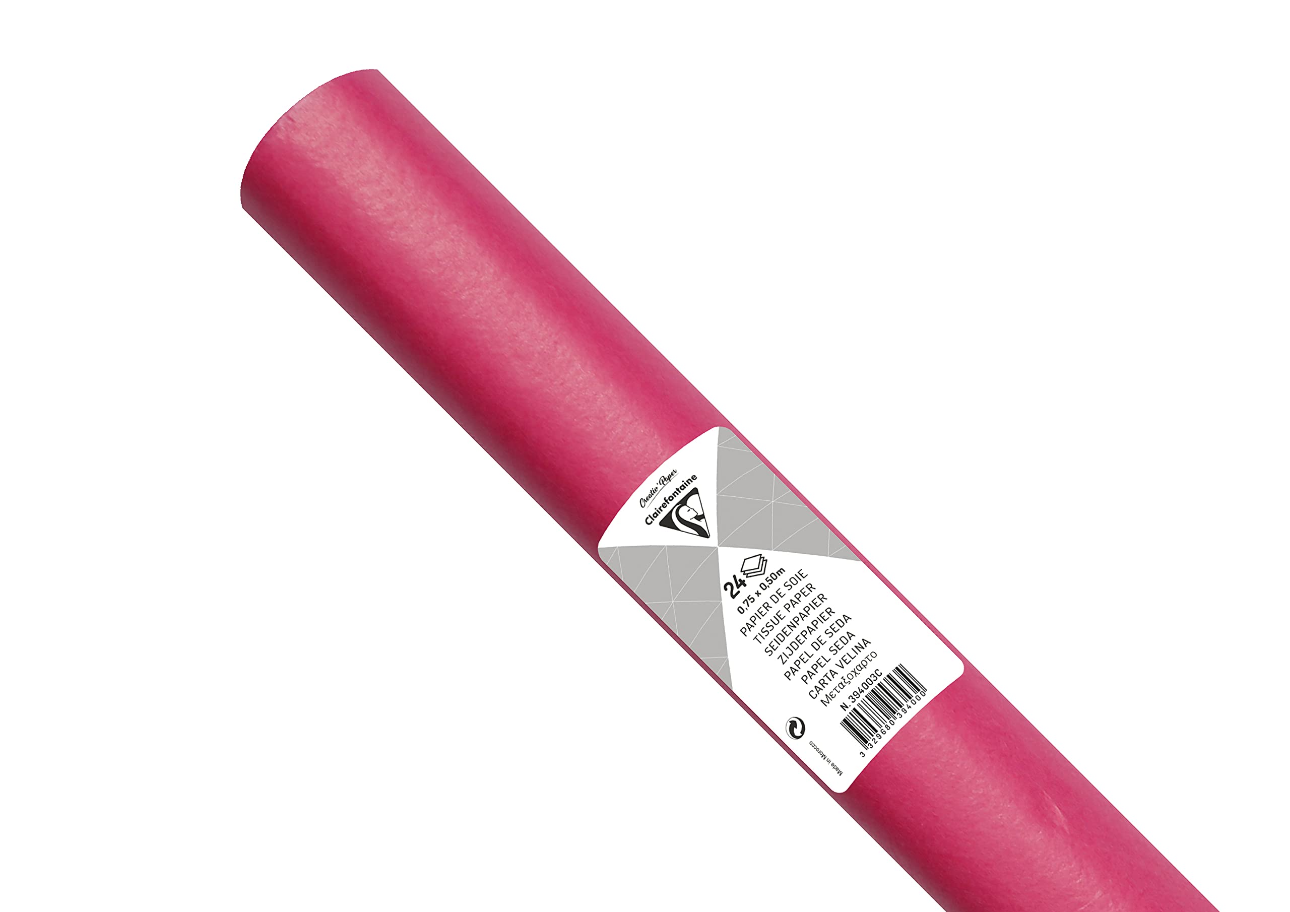 Clairefontaine 394003C Roll of 24 Sheets of Silk Paper 18g/m² Format 50x75cm Fine Delicate Resistant Creative Packaging Creative Activity Cyclamen Colour