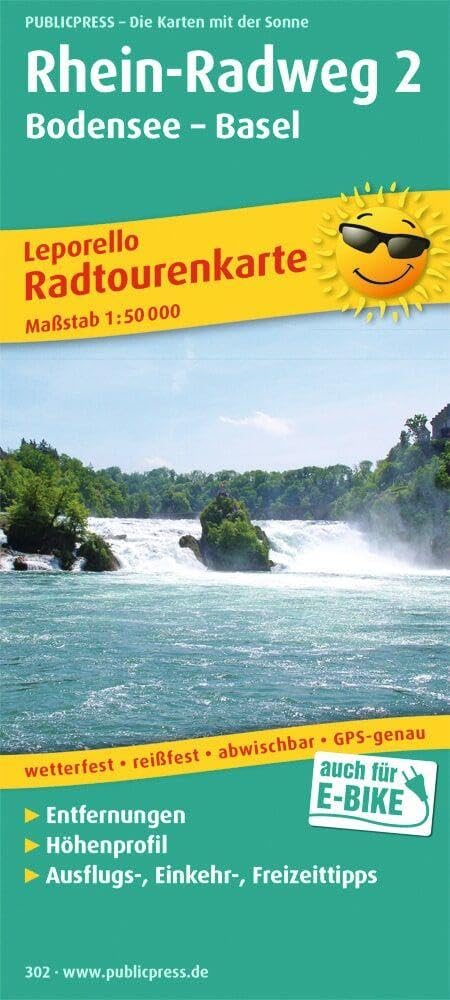 Rhein-Cycle Path 2, Lake Constance-B: Mit Ausflugszielen, Einkehr- und Freizeittipps, reissfest, wetterfest, beschriftbar und wieder abwischbar