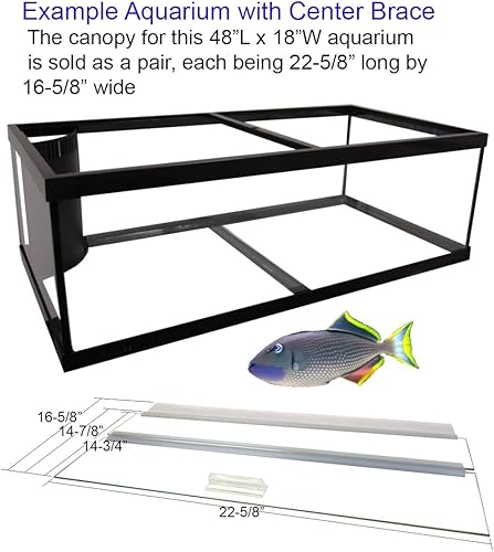 Vista 14 de Cubierta para acuario, para acuarios con y sin soporte central, para acuarios de 10 a 360 galones, selecciona cuidadosamente el tamaño que coincida