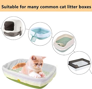 30Pcs Cat Litter Tray Liners - Cat Litter liners with Drawstring Scratch Resistant and Leak Proof Litter Bags for Medium Pet Cat Litter Box Liners(58X35CM)