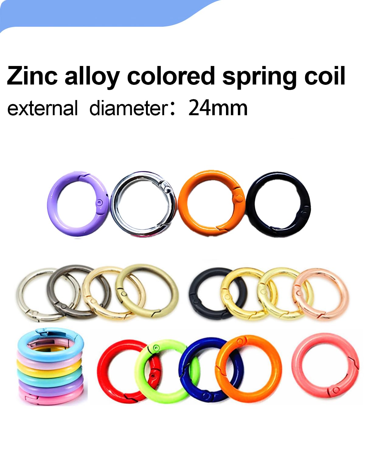 Clip Scatto Molla Rotonda - Set 12 Pezzi Multicolore Per Chiavi, Borse E Fai Da Te - Foto 4