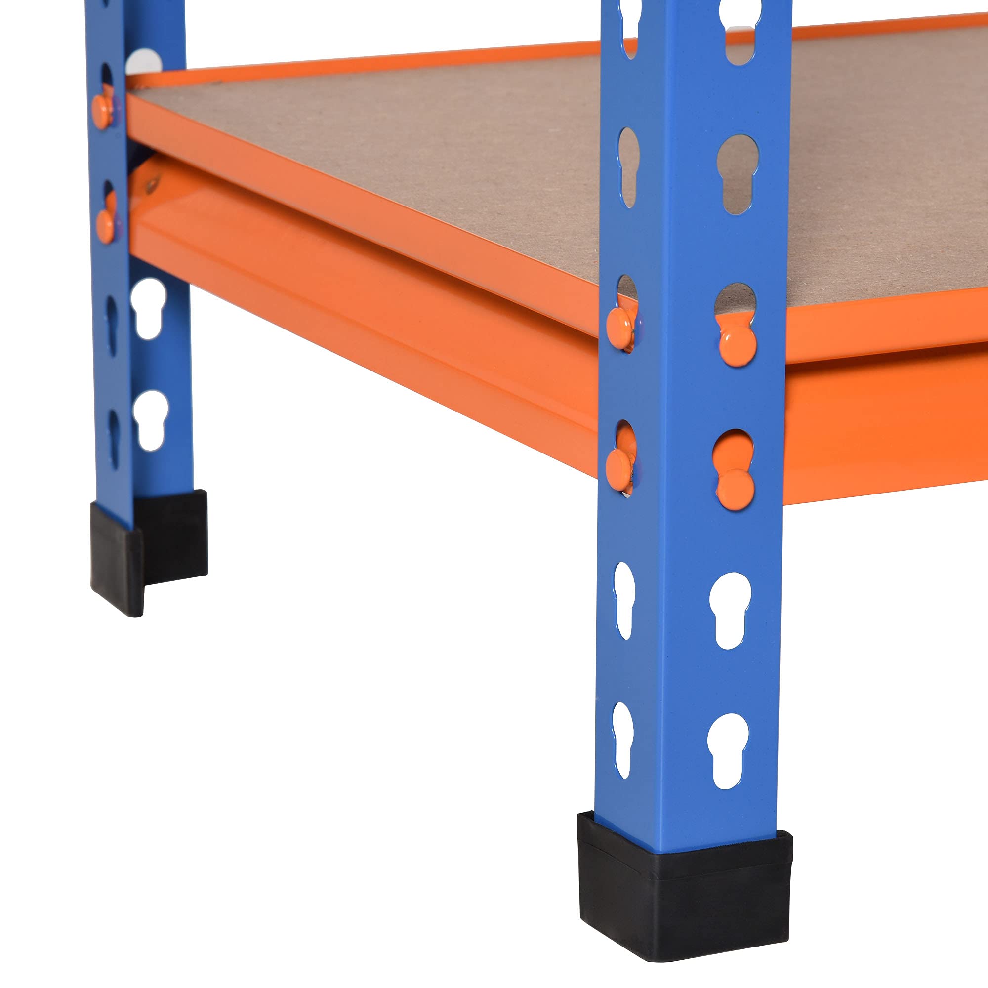 HOMCOM Étagère Charge Lourde en métal à 5 Niveaux étagère de Garage étagère de Rangement capacité 1500 kg 80 x 40 x 182 cm Bleu Orange