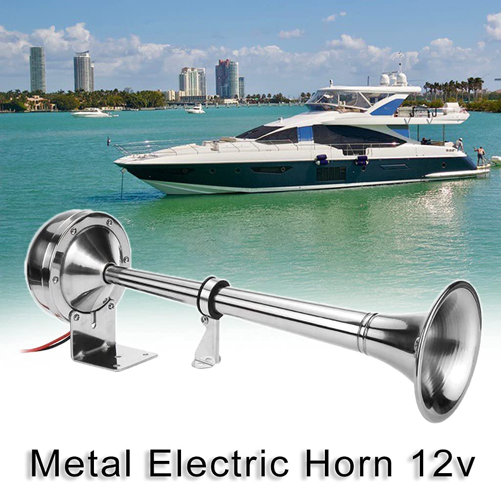 zalati Marine Single Air Horn 125dB Edelstahl Super Laute Trompete für Marine LKW RV Anhänger SUV Zug