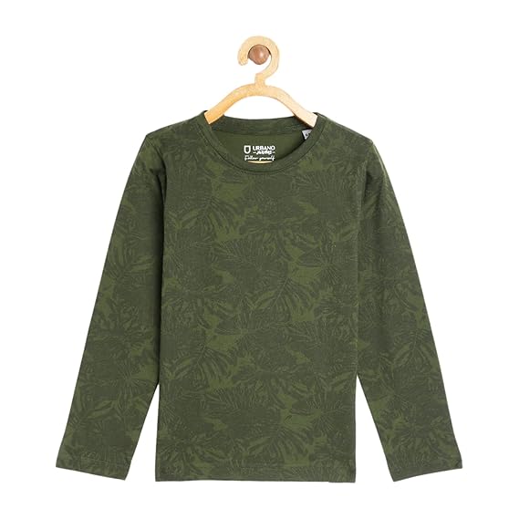 Urbano Juniors Boys Printed Regular Fit Full Sleeve Cotton T-Shirt