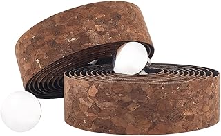GORGECRAFT Cinta Manillar de Bicicleta (2 Rollo de 4.3 m) Marrón de Espuma EVA Suave de Corcho Vintage con Absorción de Impactos con 2 Tapones Adhesivos Bicicletas de Ciclismo Spinning de Interior.