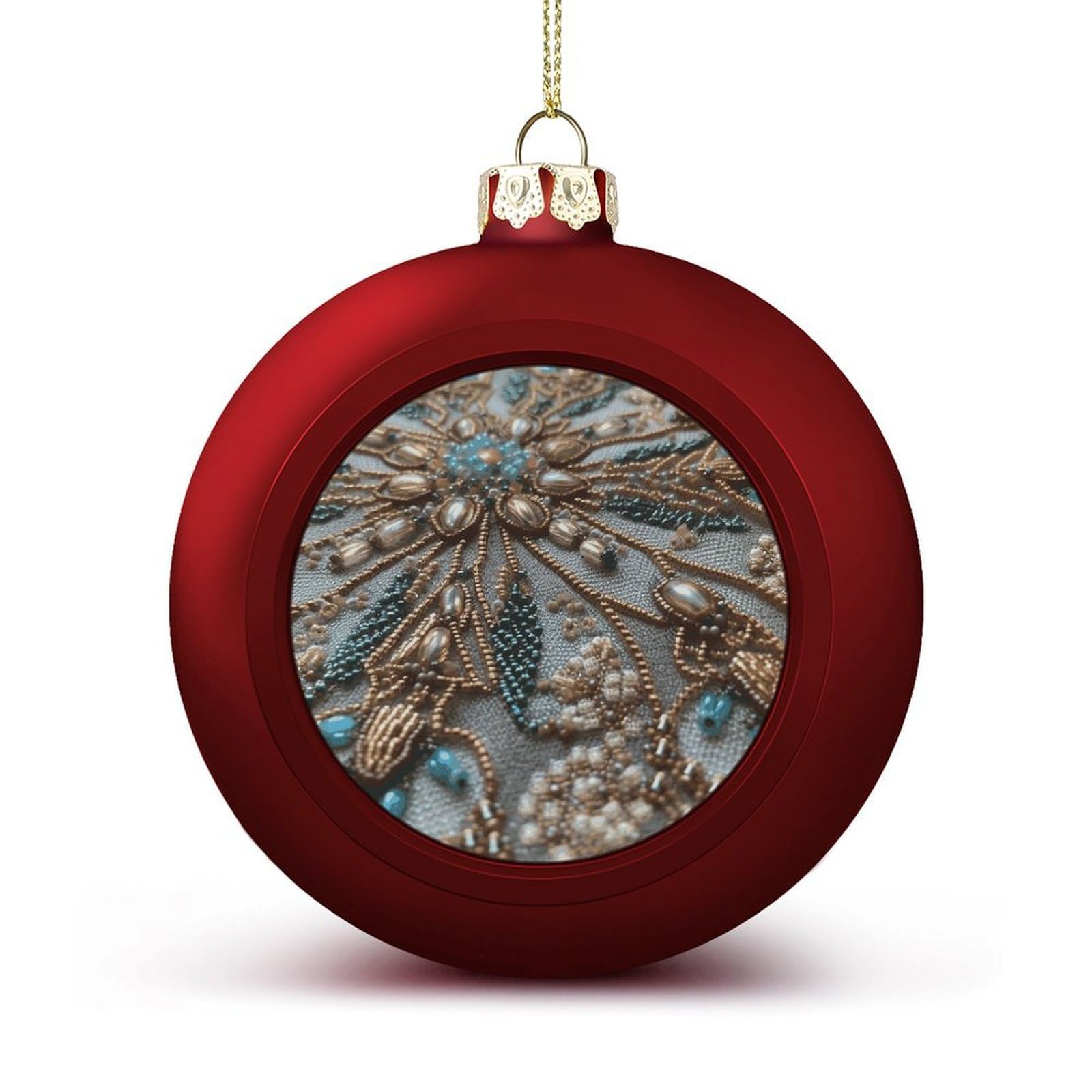 Delicate Beadwork Christmas Balls Ornaments for Xmas Christmas Tree 1.6" Hanging Shatterproof Xmas Balls Hanging Decor Pendants for Holiday Party Outdoor Indoor DIY Craft Supplies