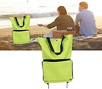 Vista 7 de Carrito de compras plegable, bolsa plegable con cremallera, carrito de comestibles OxFabric, con ruedas, reutilizable, de gran capacidad, portátil