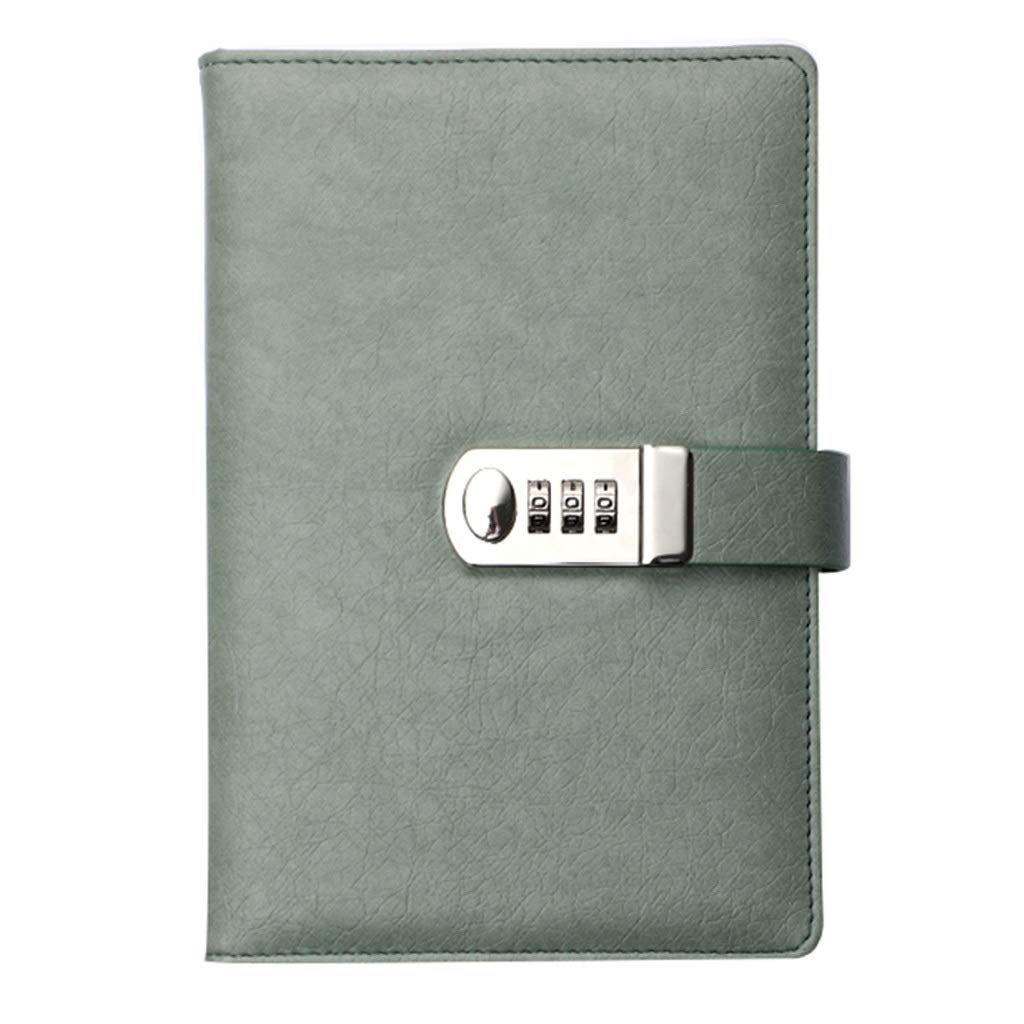 Cuadernos de diario Notebook con cerradura de combinación, tamaño: 14.7 * 21.7cm / 5.7 * 8.5in.PU de piel multicolor de cerradura de combinación Diario (cerradura de combinación) papel grueso premium