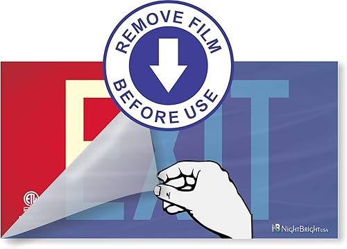 Miniatura 4 de Señal de salida fotoluminiscente rojo - soporte de pared plano enmarcado. Código UL 924 aprobado/IBC/NFPA 101/Artículo: FRUL-050-R