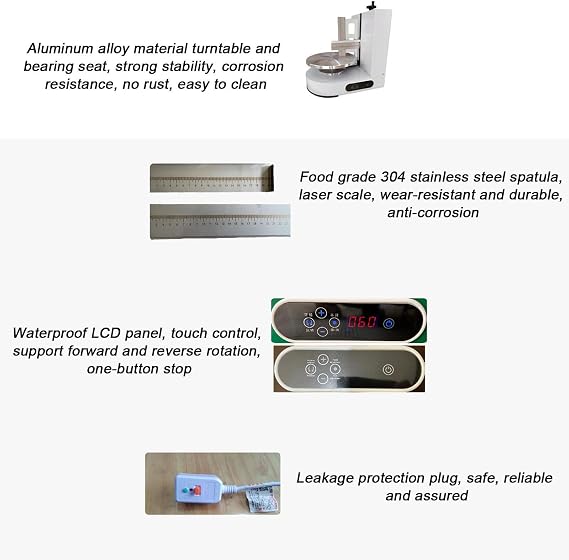 Automatic Cake Cream Spreading Machine for Making 4-12 Inch Cakes | Baking Birthday Cake Tools | Cake Coating Smoothing Machine-Adjustable Rotating Speed,White
