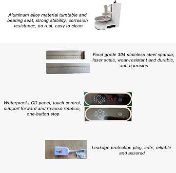 Automatic Cake Cream Spreading Machine for Making 4-12 Inch Cakes | Baking Birthday Cake Tools | Cake Coating Smoothing Machine-Adjustable Rotating Speed,White