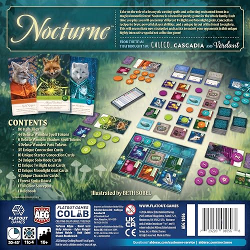 AEG Nocturne - Juego de Mesa de Estrategia con Set Collection y Bidding | Jugadores 1 a 4 | Inglés | Edad mínima 10+ miniatura 2