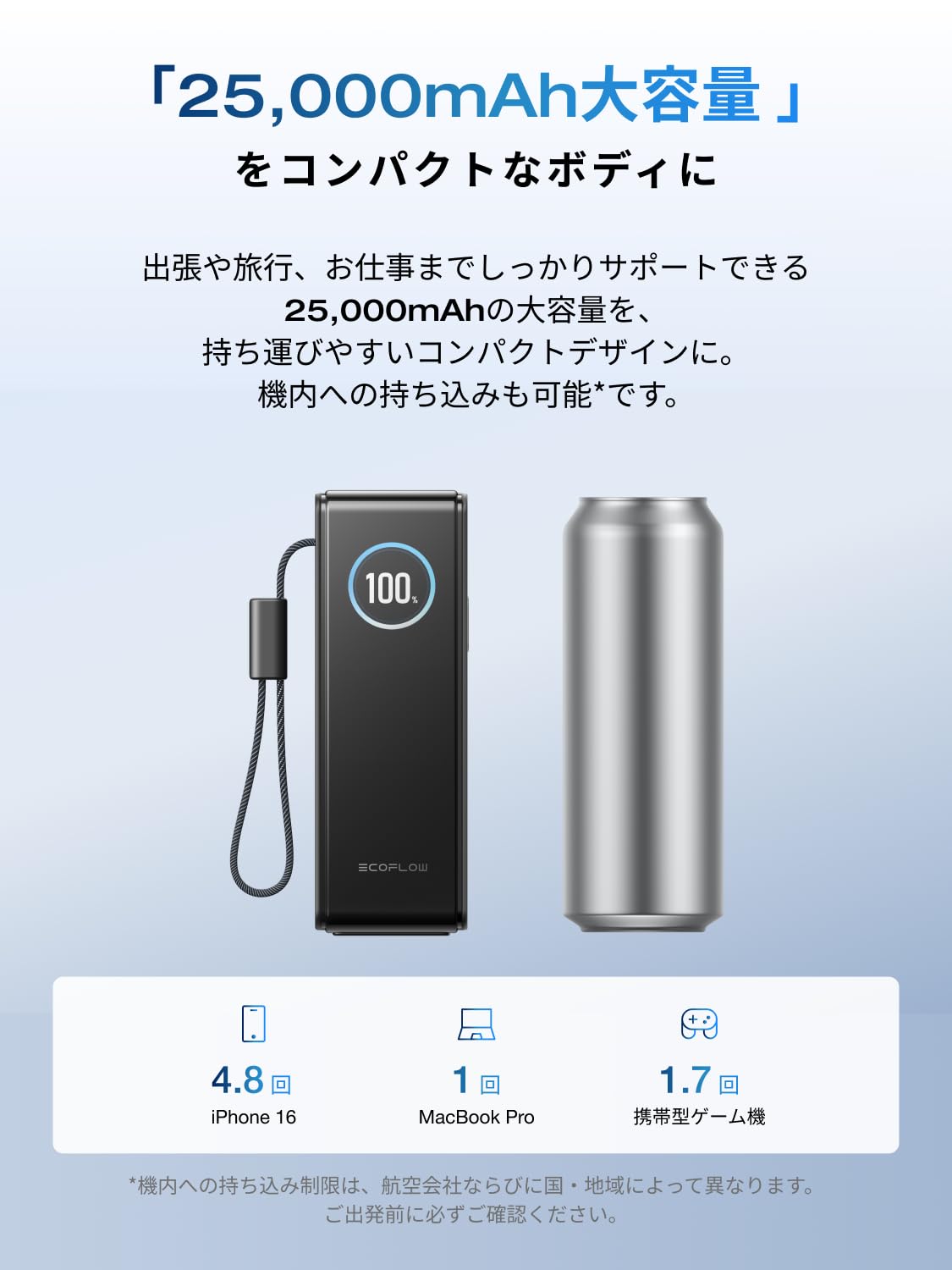 Amazon | EcoFlow RAPID モバイルバッテリー 25000mAh 170W 【USB-C
