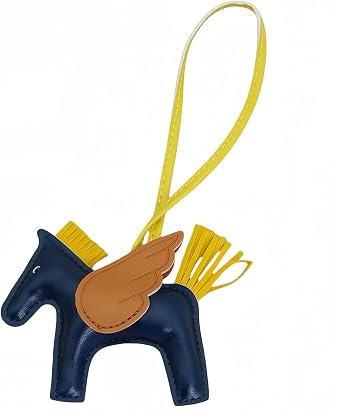 Leather Horse Bag Charms for Handbags Pegasus Keychain Purse Accessories