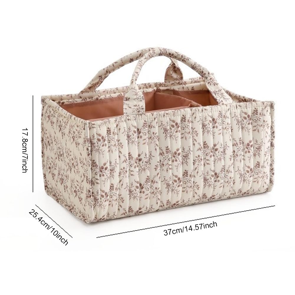 Baby Floral Storage Organizer z uchwytem do przechowywania pieluch o dużej pojemności dla niemowląt i żabek