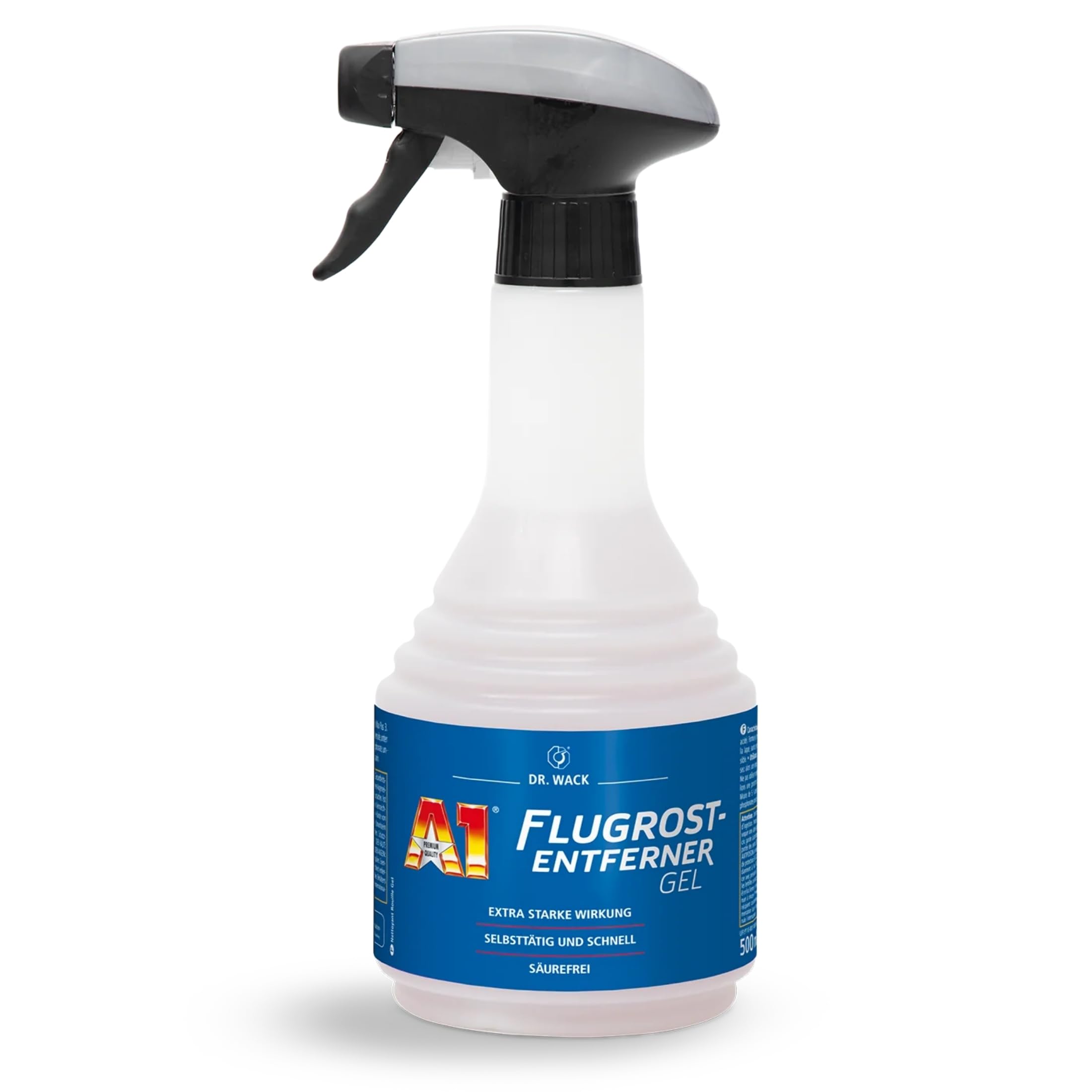 DR. WACK A1 Flugrost-Entferner Gel Auto 500 ml - Rost-Entferner mit Gel-Formel & Wirkindikator - Gegen Korrosion & Industriestaub - Für Lack, Kunststoff & Metall - Hochwertige Autopflege