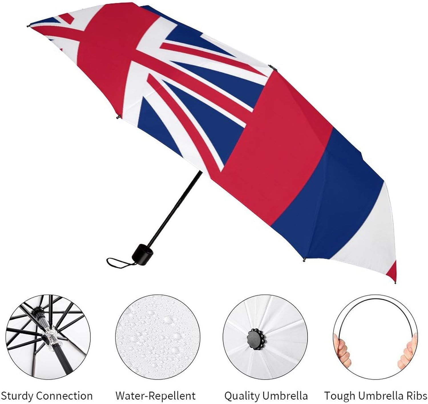 State Flag of Hawaii Windproof Travel Umbrella Folding Umbrella for Rain And Sun Portable for Women Men
